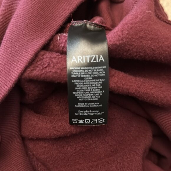 Aritzia Red cozy sweat fleece Boyfriend 1/2 Zip mock neck Sweatshirt Sz XL Fall - Picture 8 of 9
